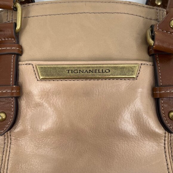 Tignanello Brown Convertible Shoulder Bag | Gold Hardware - Picture 9 of 12